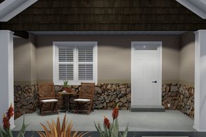 Exterior - Covered Porch for Ranch House Plan #1060-11 - 6 bed, 3.5 bath