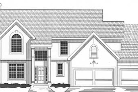 Exterior - Front Elevation for Traditional House Plan #67-521 - 4 bed, 3.5 bath