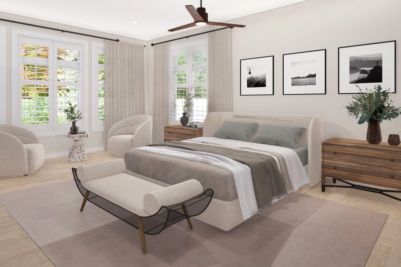 House Blueprint - Interior - Master Bedroom for Traditional House Plan #1060-367 - 1 bed, 1.5 bath