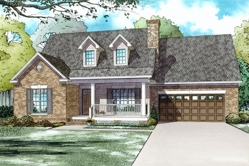 Architectural House Design - Traditional Exterior - Front Elevation Plan #17-2002