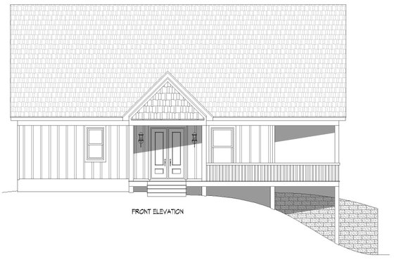 Exterior - Front Elevation 3 for Country House Plan #932-611 - 2 bed, 2 bath