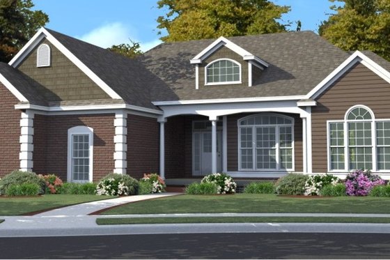 Exterior - Front Elevation for Traditional House Plan #63-192 - 5 bed, 3 bath