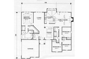 Floor Plan - Main Floor for European House Plan #129-129 - 4 bed, 2.5 bath