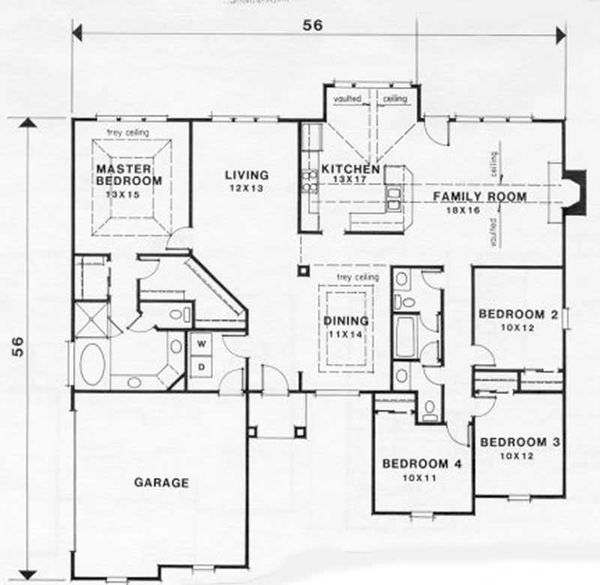 European Floor Plan - Main Floor Plan #129-129