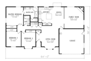 Adobe / Southwestern Style House Plan - 3 Beds 2 Baths 1822 Sq/Ft Plan #1-380 