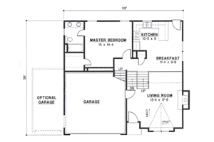 Floor Plan - Main Floor for Traditional House Plan #67-631 - 3 bed, 2 bath