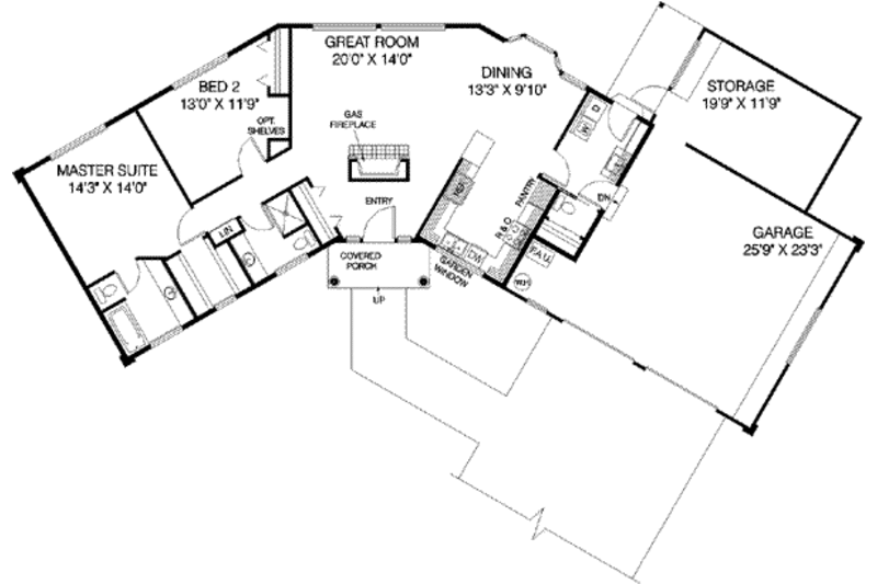 Bungalow Style House Plan - 2 Beds 2.5 Baths 1508 Sq/Ft Plan #60-398 ...