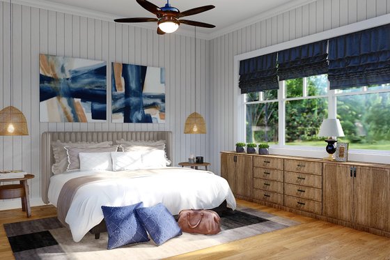 Interior - Master Bedroom for Ranch House Plan #54-541 - 3 bed, 2.5 bath