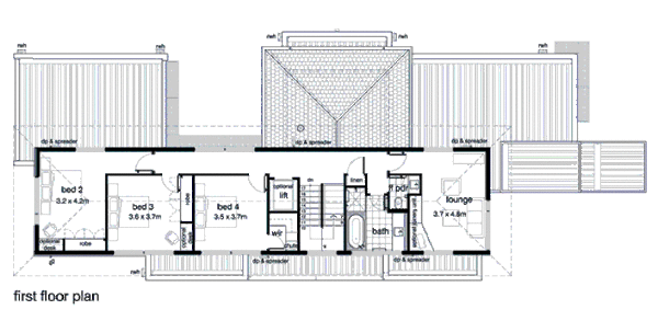 Modern Floor Plan - Upper Floor Plan #496-15