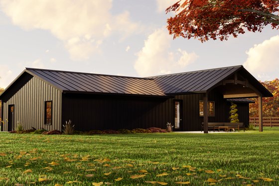 Exterior - Rear Elevation for Barndominium House Plan #1064-267 - 2 bed, 2 bath