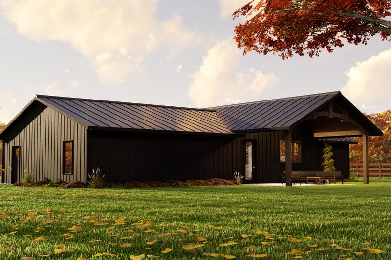 House Plan Design - Exterior - Rear Elevation for Barndominium House Plan #1064-267 - 2 bed, 2 bath