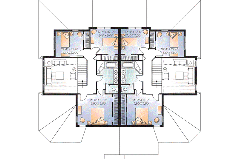 Dream House Plan - Floor Plan - Upper Floor for Traditional House Plan #23-633 - 3 bed, 2 bath