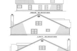 Exterior - Rear Elevation for Traditional House Plan #17-1016 - 3 bed, 2 bath