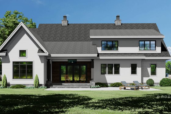 Exterior - Rear Elevation 2 for Farmhouse House Plan #51-1222 - 4 bed, 3.5 bath