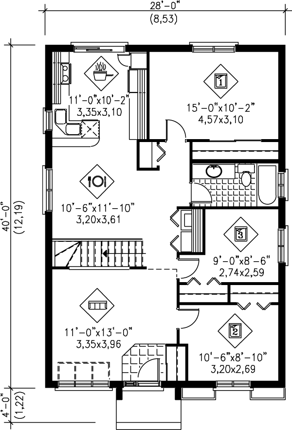 Architectural House Design - Contemporary Floor Plan - Main Floor Plan #25-1182