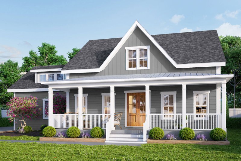 Dream House Plan - Farmhouse Exterior - Front Elevation Plan #461-72