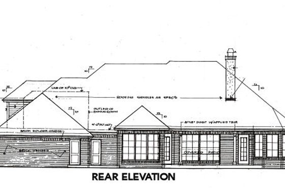 Exterior - Rear Elevation for European House Plan #310-648 - 3 bed, 2.5 bath