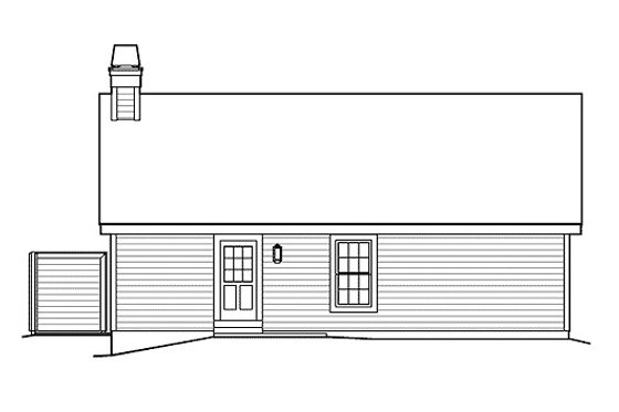 Exterior - Rear Elevation for Cottage House Plan #57-385 - 3 bed, 2 bath