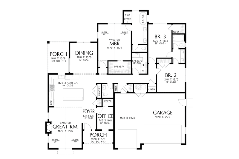 Dream House Plan - Floor Plan - Main Floor for Farmhouse House Plan #48-1101 - 3 bed, 2.5 bath