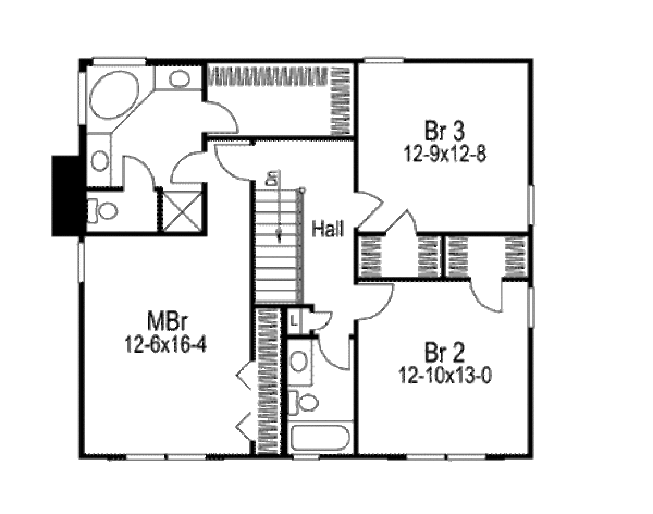 Country Floor Plan - Upper Floor Plan #57-327