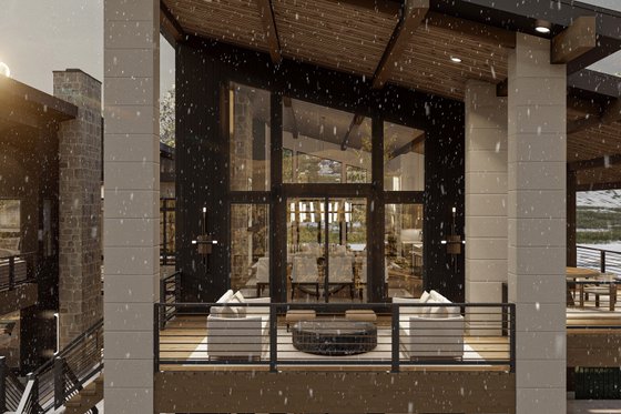 Exterior - Covered Porch 1 for Modern House Plan #455-292 - 1 bed, 1.5 bath