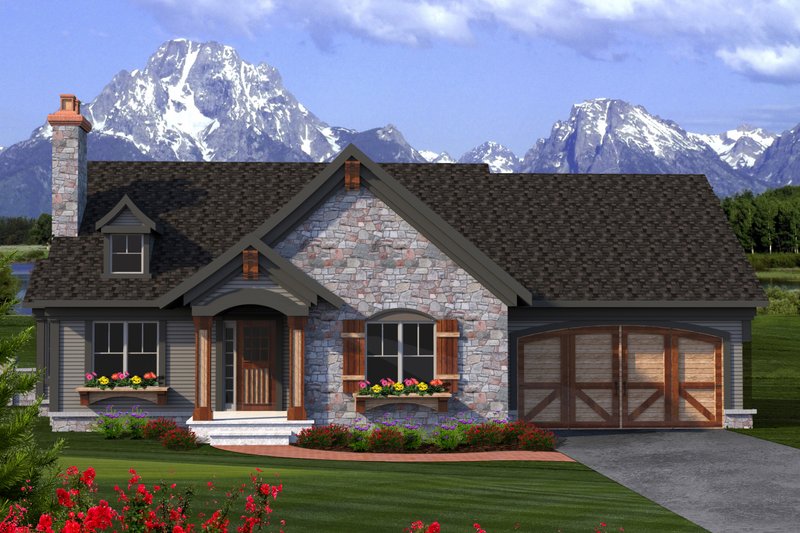 Home Plan - Ranch Exterior - Front Elevation Plan #70-1189