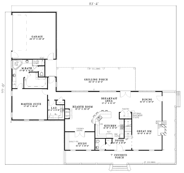 Southern Floor Plan - Main Floor Plan #17-546