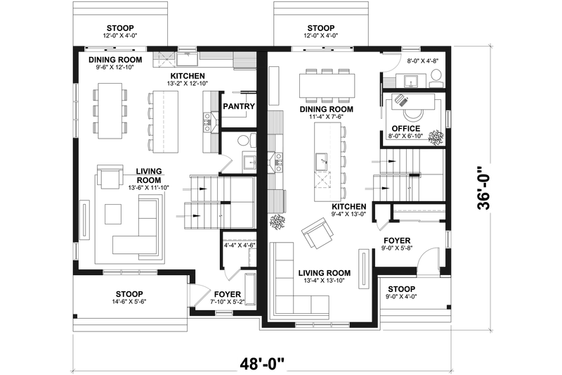 Dream House Plan - Floor Plan - Main Floor for Country House Plan #23-2807 - 3 bed, 1.5 bath