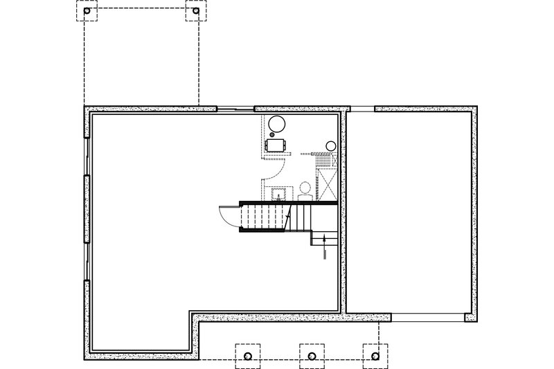 Home Plan - Floor Plan - Lower Floor for Craftsman House Plan #23-2760 - 3 bed, 1.5 bath