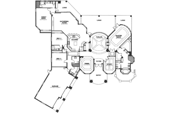 Floor Plan - Main Floor for European House Plan #115-171 - 4 bed, 4 bath