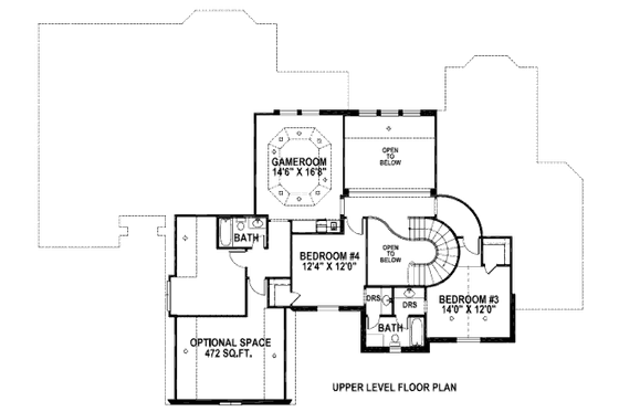 Floor Plan - Upper Floor for European House Plan #141-258 - 4 bed, 4.5 bath