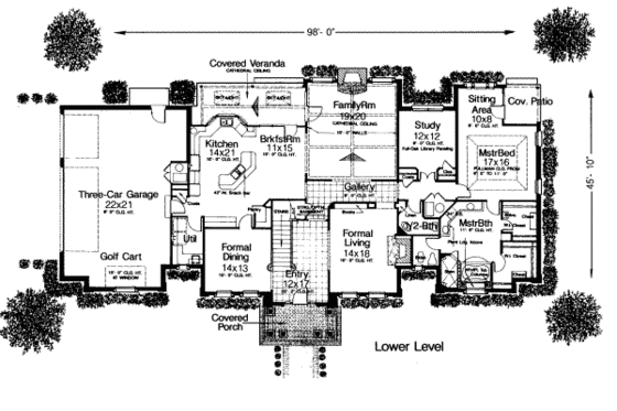 Floor Plan - Main Floor for Classical House Plan #310-177 - 4 bed, 3.5 bath