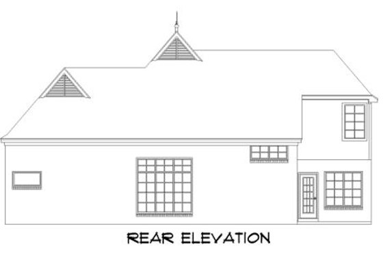 Exterior - Rear Elevation for European House Plan #424-109 - 3 bed, 2.5 bath
