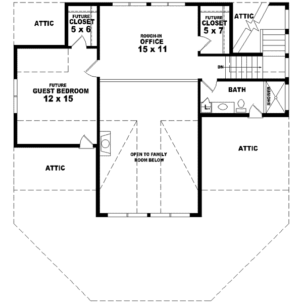 Cottage Floor Plan - Upper Floor Plan #81-693