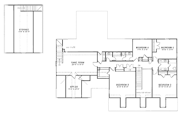 House Plan Design - Country Floor Plan - Upper Floor Plan #17-253