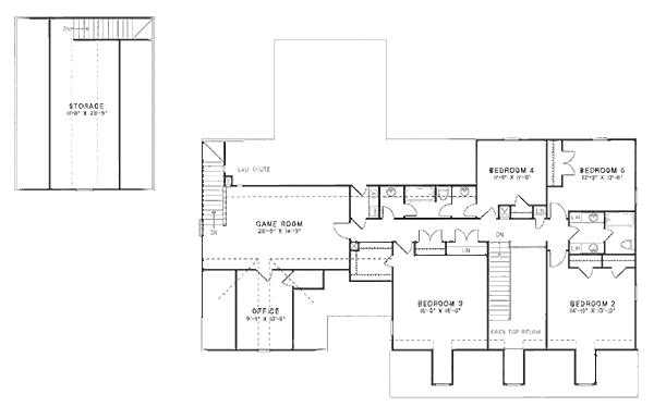 Country Floor Plan - Upper Floor Plan #17-253