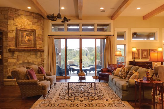 Interior - Family Room 1 for Ranch House Plan #935-6 - 4 bed, 3.5 bath