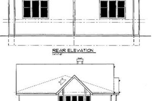 Exterior - Rear Elevation for Traditional House Plan #303-366 - 3 bed, 2.5 bath