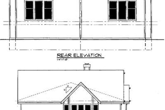 Exterior - Rear Elevation for Traditional House Plan #303-366 - 3 bed, 2.5 bath