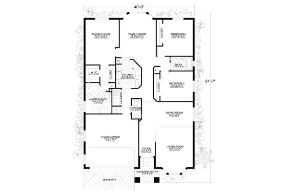 Floor Plan - Main Floor for Mediterranean House Plan #420-254 - 3 bed, 2.5 bath