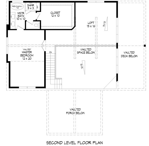 House Blueprint - Floor Plan - Upper Floor for Country House Plan #932-1445 - 3 bed, 2.5 bath