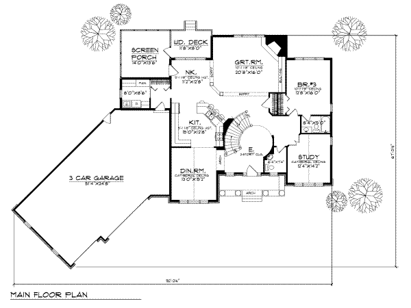 Architectural House Design - Traditional Floor Plan - Main Floor Plan #70-486