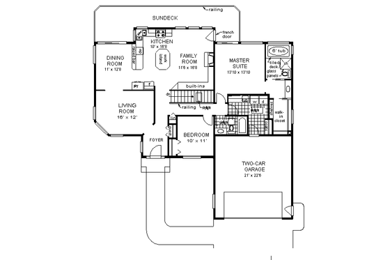 Floor Plan - Main Floor for Ranch House Plan #18-159 - 2 bed, 2 bath
