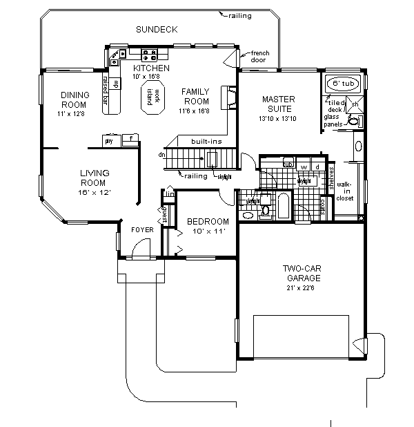 House Design - Ranch Floor Plan - Main Floor Plan #18-159