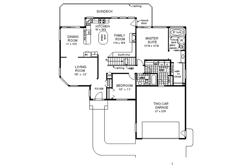 House Plan Design - Floor Plan - Main Floor for Ranch House Plan #18-159 - 2 bed, 2 bath