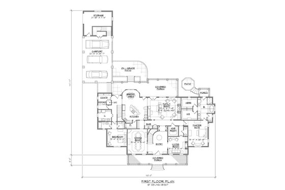 Floor Plan - Main Floor for Colonial House Plan #1054-70 - 4 bed, 4.5 bath