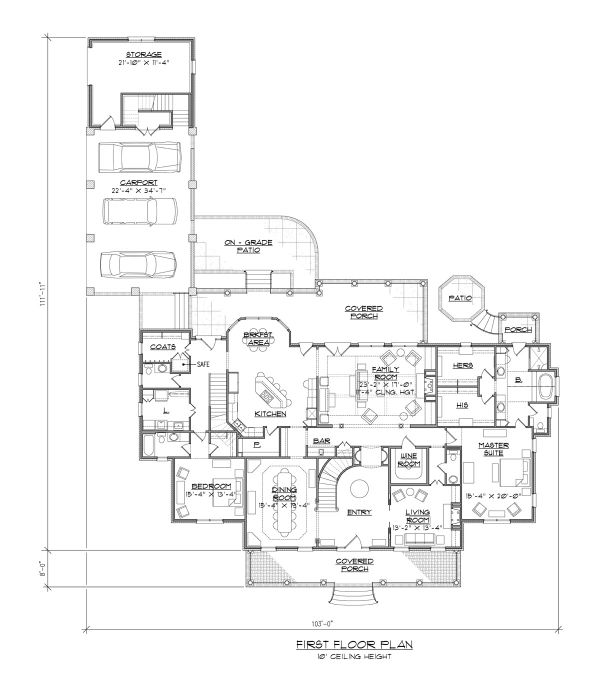 Home Plan - Colonial Floor Plan - Main Floor Plan #1054-70