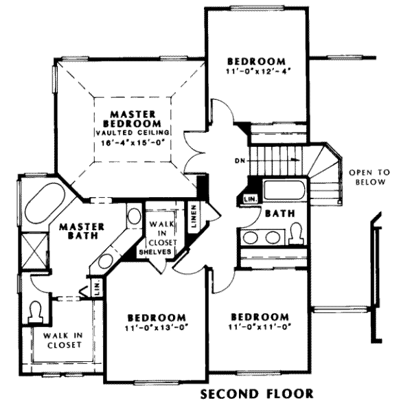 Traditional Floor Plan - Upper Floor Plan #312-539