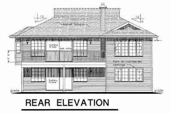 Exterior - Rear Elevation for Traditional House Plan #18-9021 - 2 bed, 2 bath