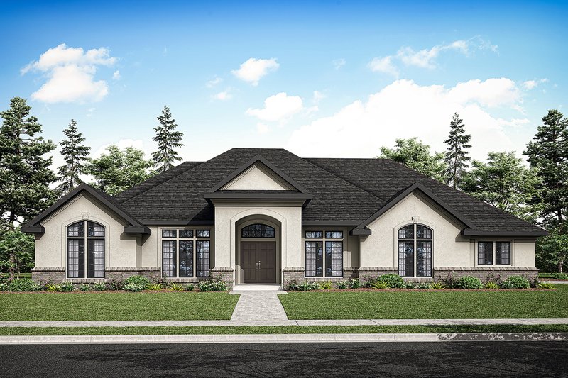 Home Plan - Mediterranean Exterior - Front Elevation Plan #124-277